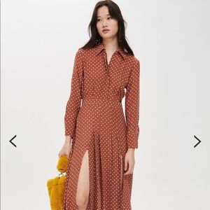 Topshop polka dot dress in petite